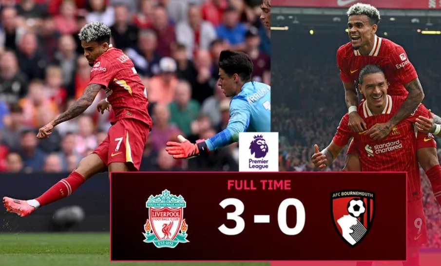 ดิอ๊าซ เบิ้ล! ลิเวอร์พูล ถล่ม บอร์นมัธ แซงเรือขึ้นฝูง